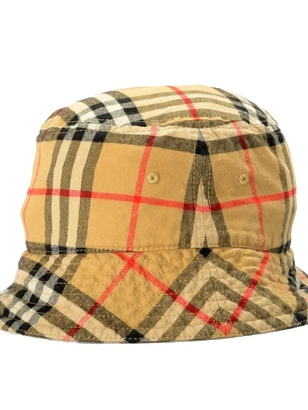 Burberry "Classic Bucket" Archive Beige Check Print Bucket Hat Size L - Picture 2 of 6